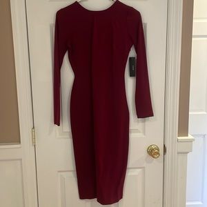 Lulus Va Va Voom burgundy backless midi dress